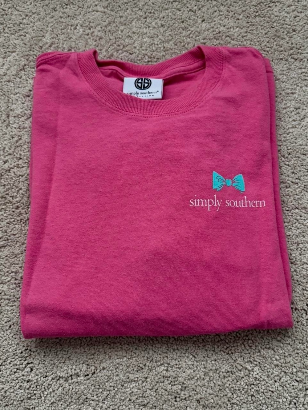 Simply Southern Girls' Long-Sleeve Pink Shirt Size Youth Medium